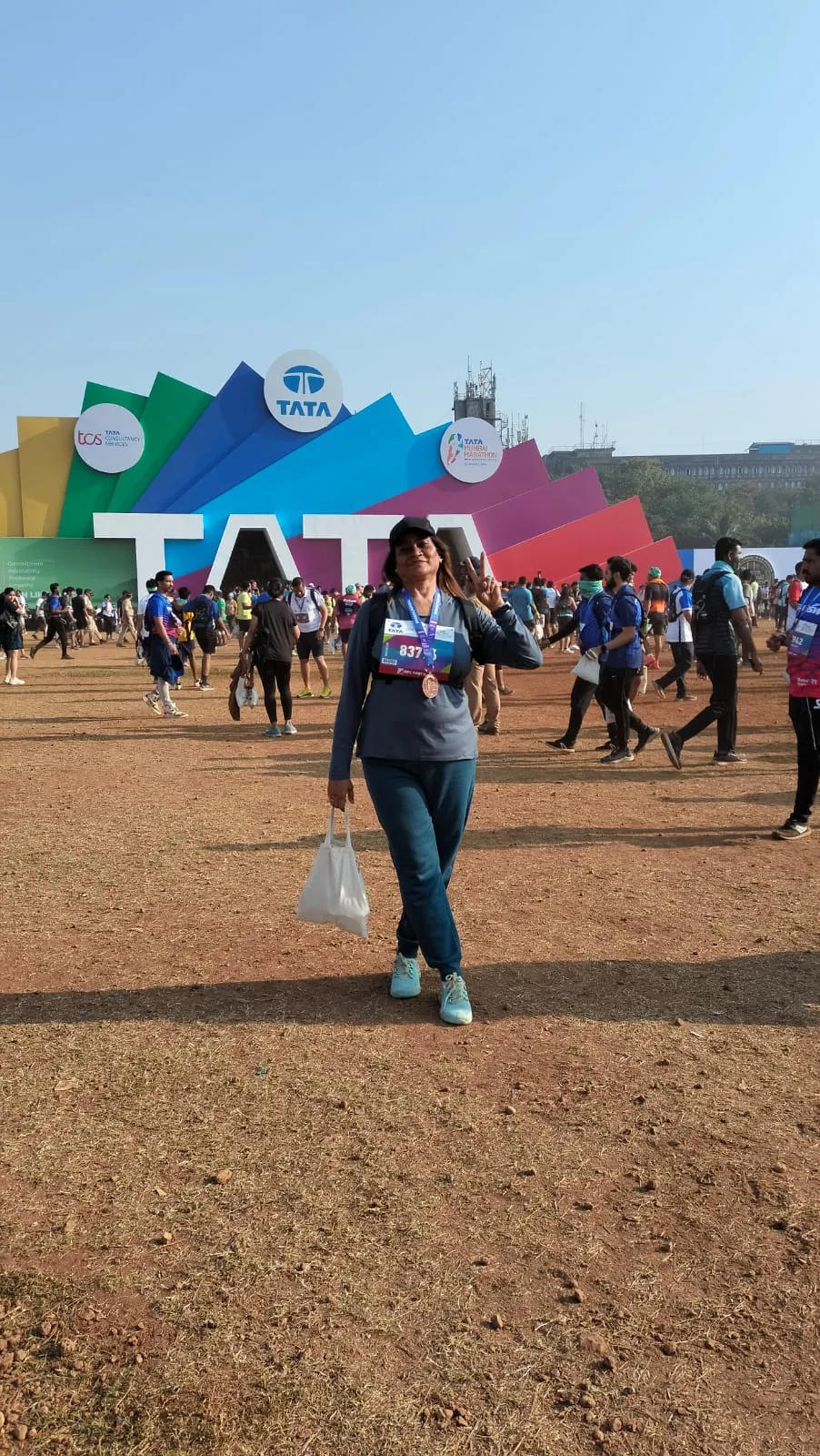 Dr. Fehmida Shaikh with her official TATA Mumbai Marathon medal