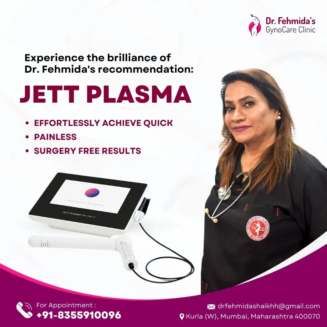JETT Plasma For Her treatment poster and medical device