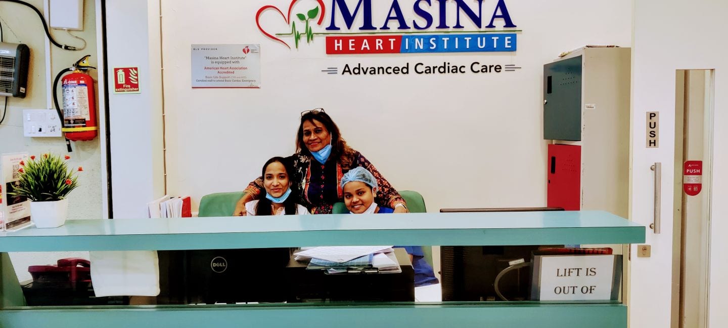 Dr. Fehmida Shaikh with Masina Heart Institute multi-specialty clinical team